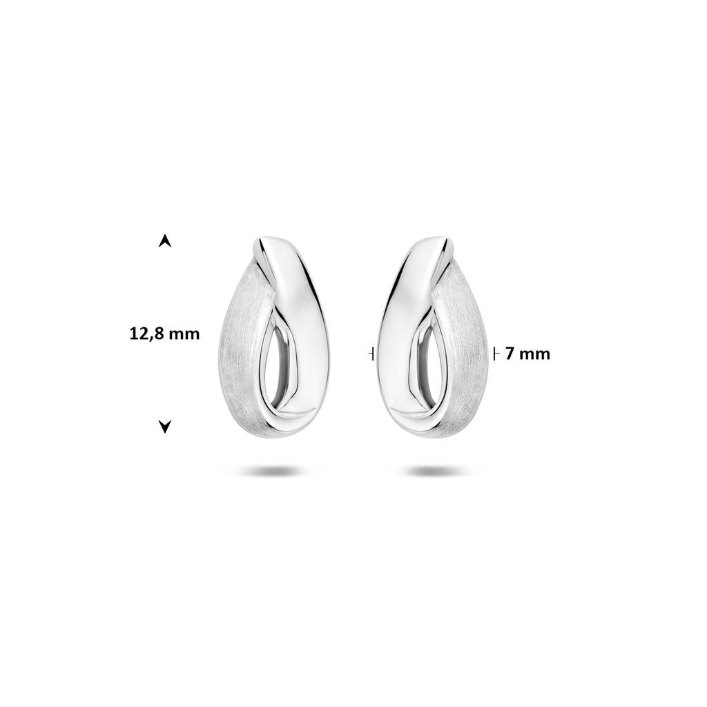 Ohrstecker poly/mattsilber rhodiniert