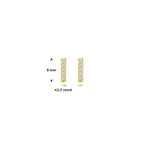 Ohrstecker Balken Zirkonia 8 mm 14K Gelbgold