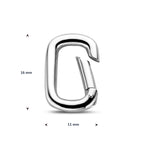 connector paperclip 16 mm zilver gerhodineerd