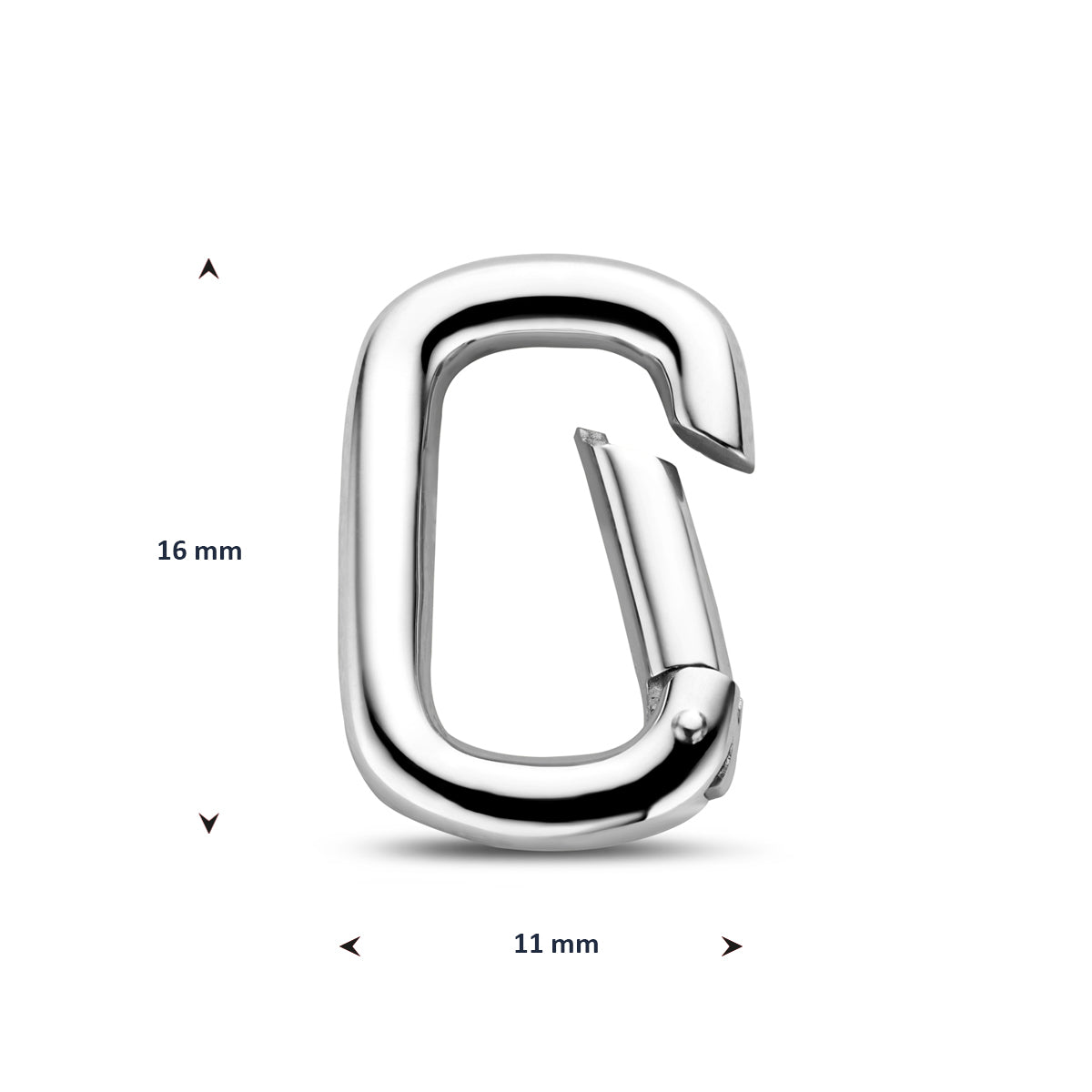 connector paperclip 16 mm zilver gerhodineerd