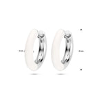 klapoorringen wit emaille 4 mm zilver gerhodineerd