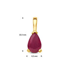 hanger robijn 10,5 mm 14K geelgoud