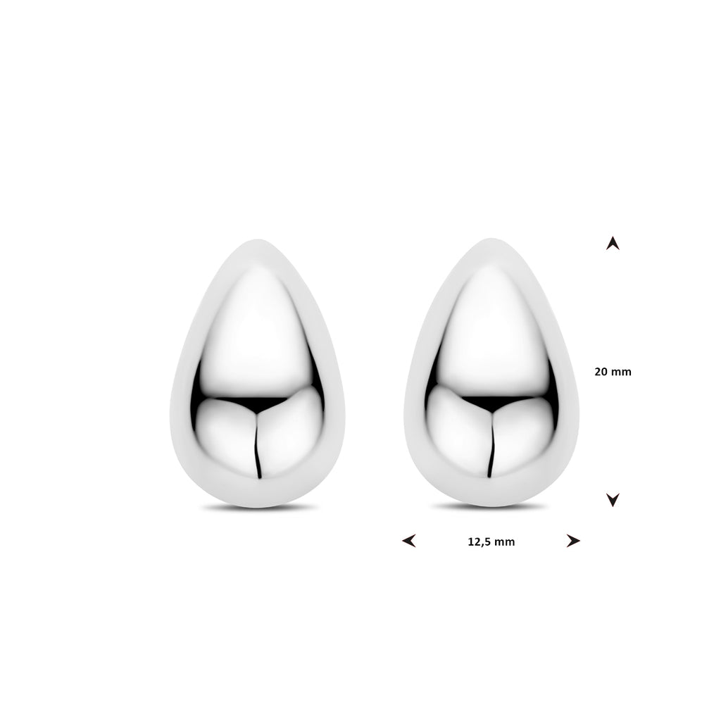 Ohrstecker Tropfen 20 mm Silber rhodiniert