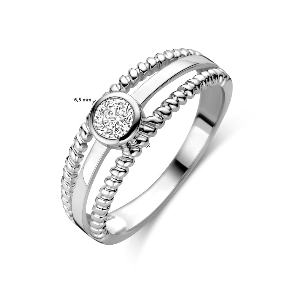 Ring Zirkonia Silber rhodiniert