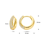 klapoorringen zirkonia buis 4 mm 1 micron zilver verguld (geel)