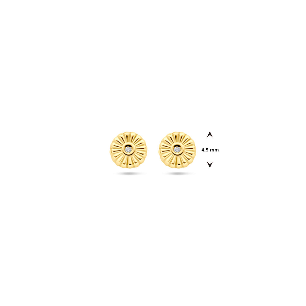 Ohrstecker Zirkonia 4,5 mm 14K Gelbgold