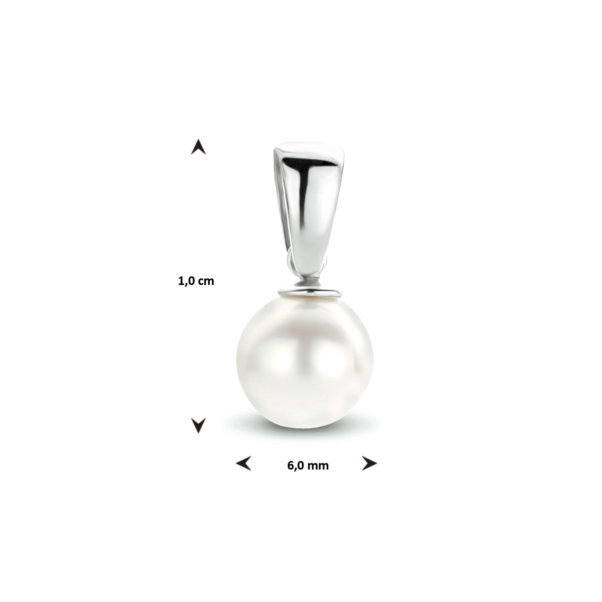 hanger parel 10 mm 14K witgoud