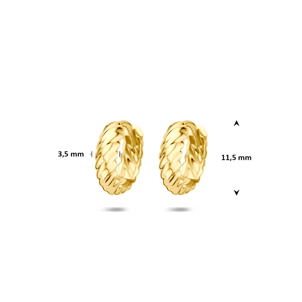 9k klapoorringen gedraaid buis 3,5 mm 9K geel - gedraaid