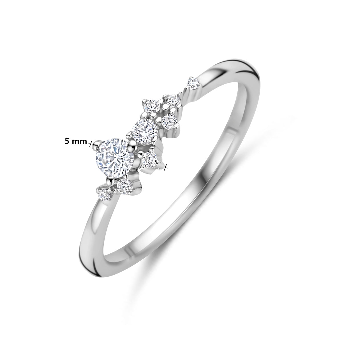 ring zirkonia zilver gerhodineerd