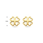 Ohrstecker Kleeblatt 8 mm 14K Gelbgold