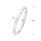 bangle dop 6 mm ovale buis zilver wit