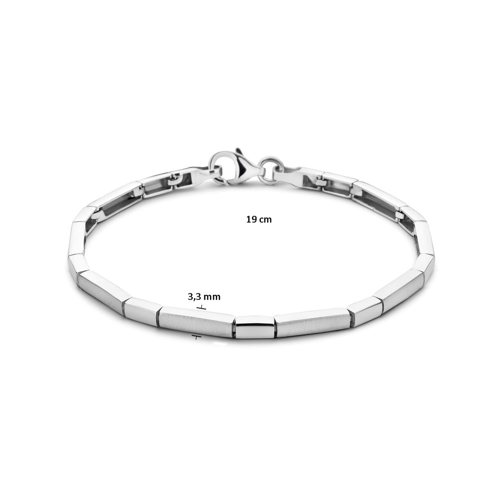 Armband-Choker 3,3 mm 19 cm Poly/Mattsilber rhodiniert