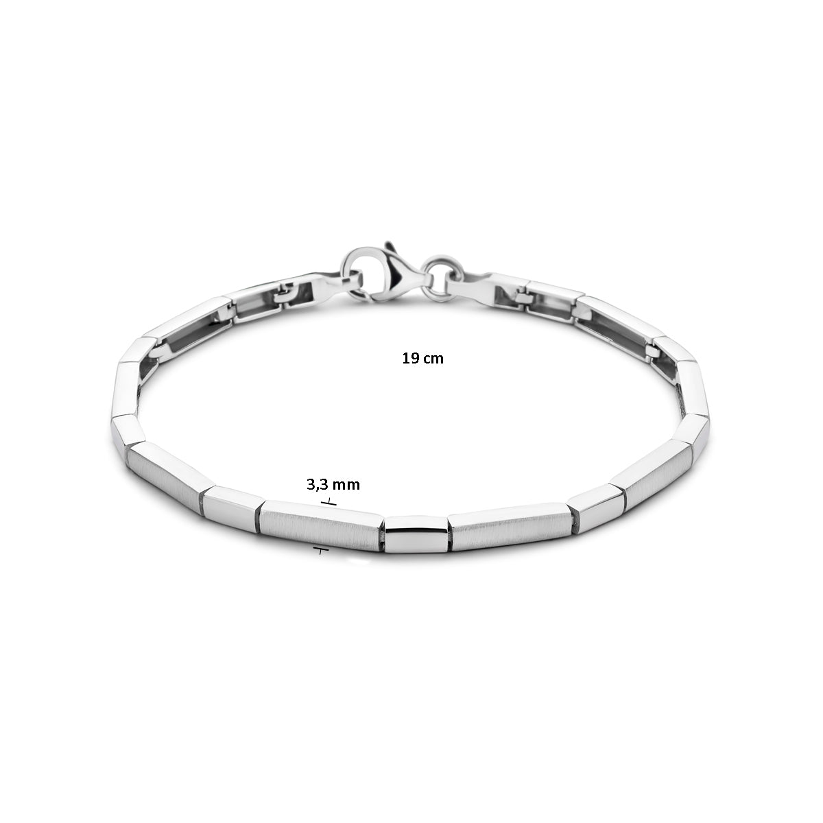 Armband-Choker 3,3 mm 19 cm Poly/Mattsilber rhodiniert
