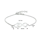 Armband Unendlichkeit und Herz 16 + 3 cm Silber rhodiniert
