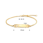 9k graveerarmband hart plaat 5,0 mm 9K geel