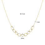 collier 8 mm 42 + 3 cm 14K geelgoud