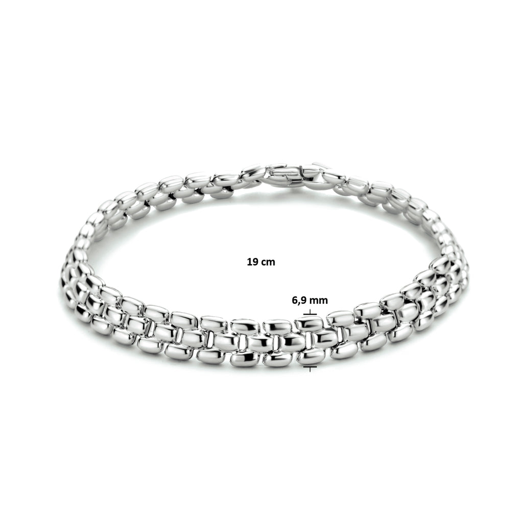 Armband Panther 6,9 mm 19 cm Silber rhodiniert