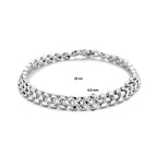 Armband Panther 6,9 mm 19 cm Silber rhodiniert