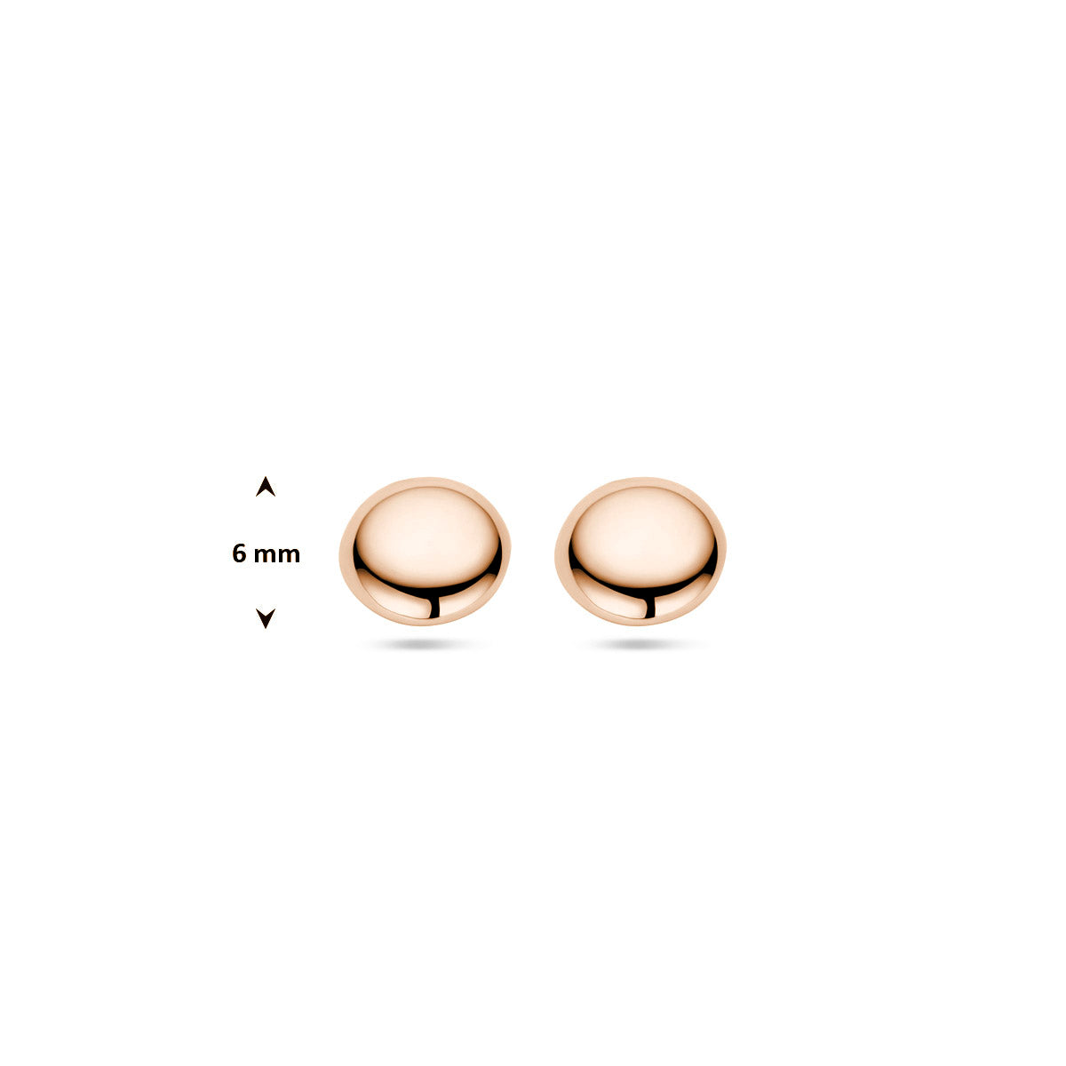 Ohrstecker Halbkugel 14K Roségold
