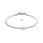 Armband flach 4,5 mm Silber rhodiniert