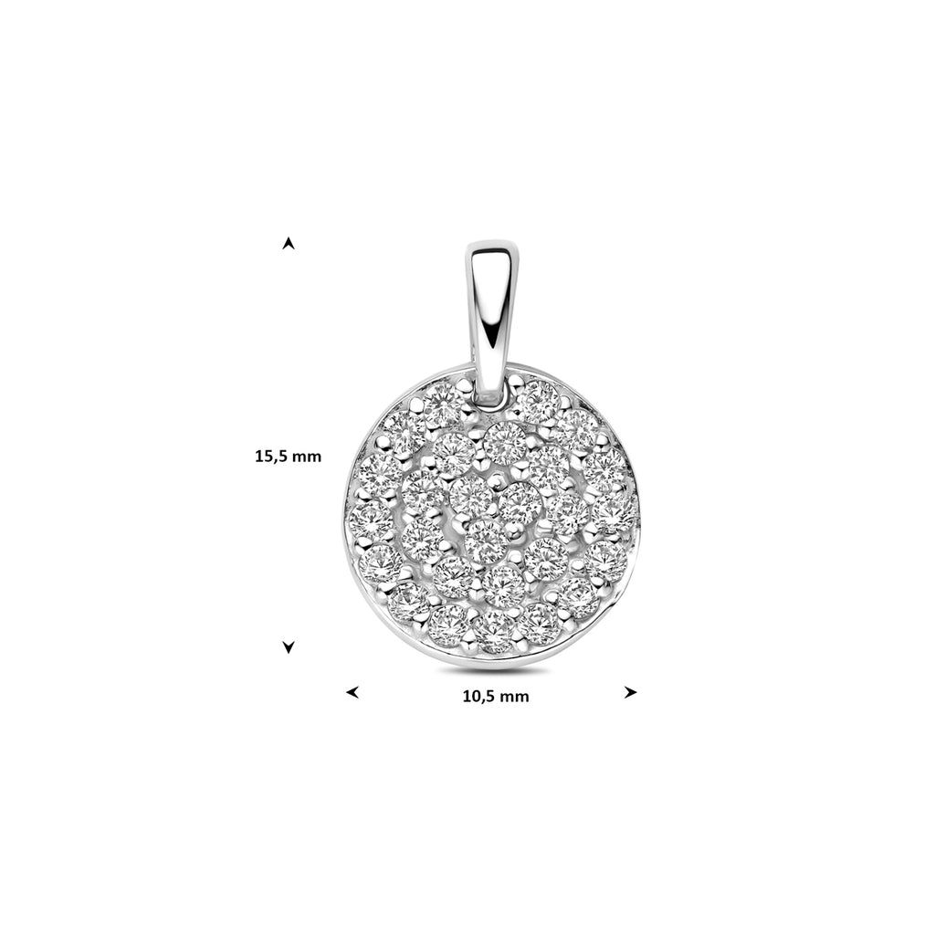 hanger zirkonia 10,5 mm zilver gerhodineerd