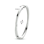 Armreif Zirkonia 5,5 x 62 mm Silber rhodiniert