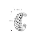 earcuff 12,5 mm zilver gerhodineerd