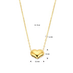 collier hartje 42 - 45 cm 14K geelgoud