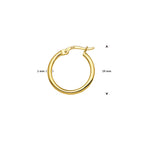 Ohrring 19 mm pro Stück 14K Gelbgold