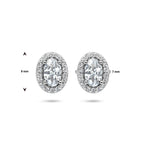 Ohrstecker Zirkonia Halo Silber rhodiniert
