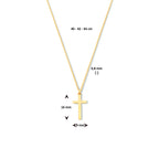 Halskette Kreuz 40 - 42 - 44 cm 14K Gelbgold