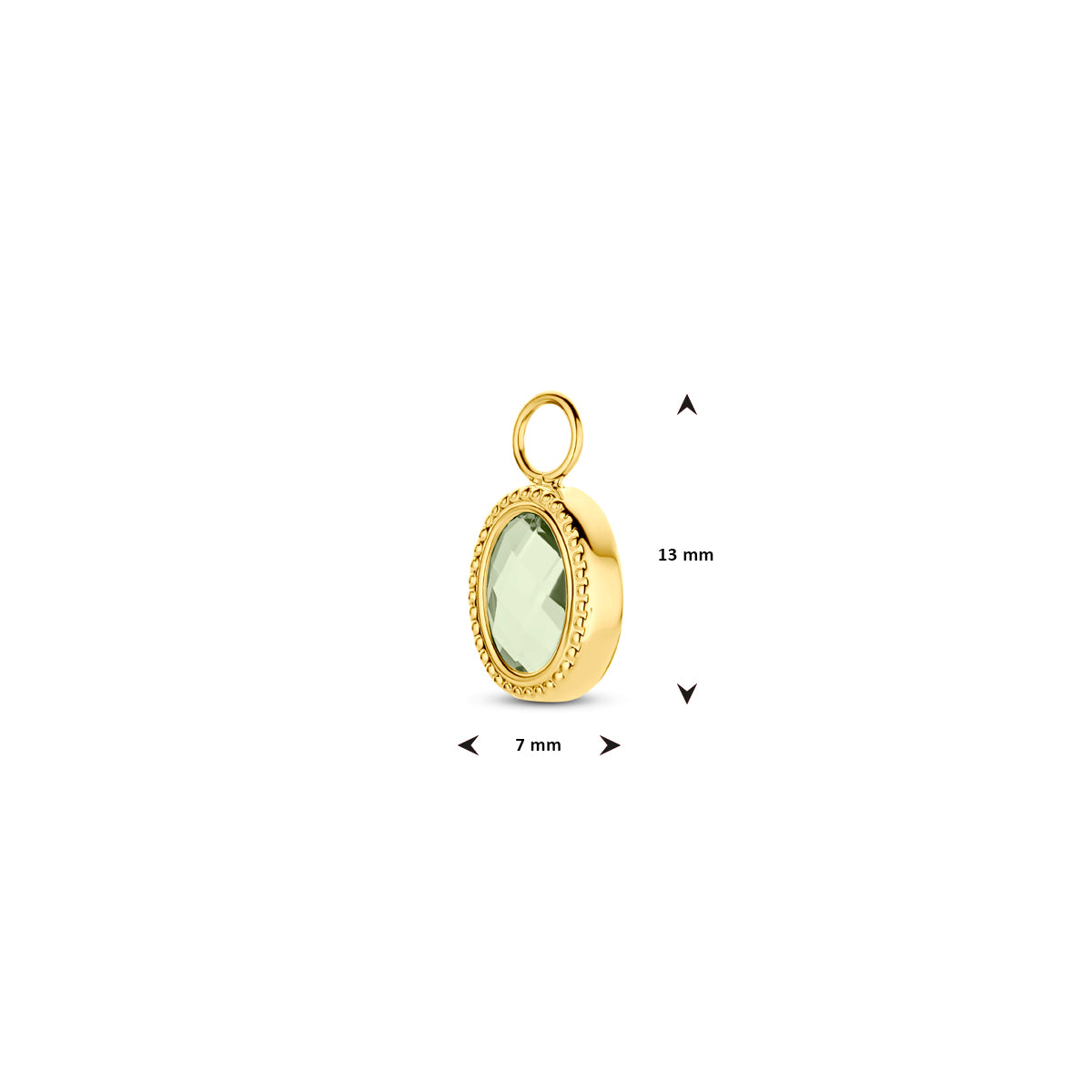 Ohrringanhänger grüne Amethyst einzeln 14K Gelbgold