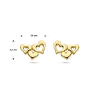 Ohrstecker Herzen 14K Gelbgold