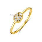 ring diamant 0.07ct h si 14K geelgoud
