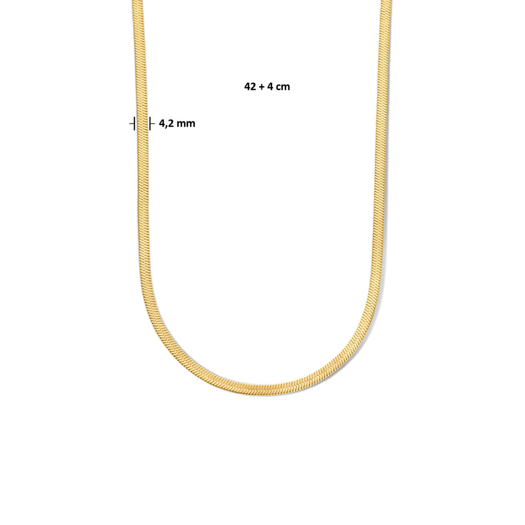 Halskette Schlange flach 4,2 mm 42 + 4 cm ionenplattierter Edelstahl