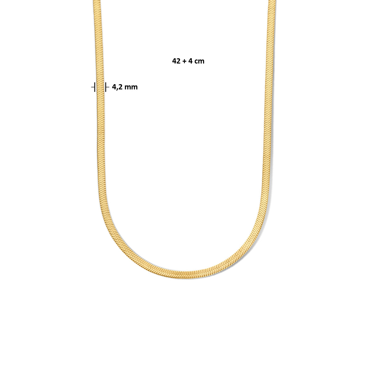 Halskette Schlange flach 4,2 mm 42 + 4 cm ionenplattierter Edelstahl