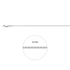 anker gediamanteerd 1,3 mm zilver gerhodineerd