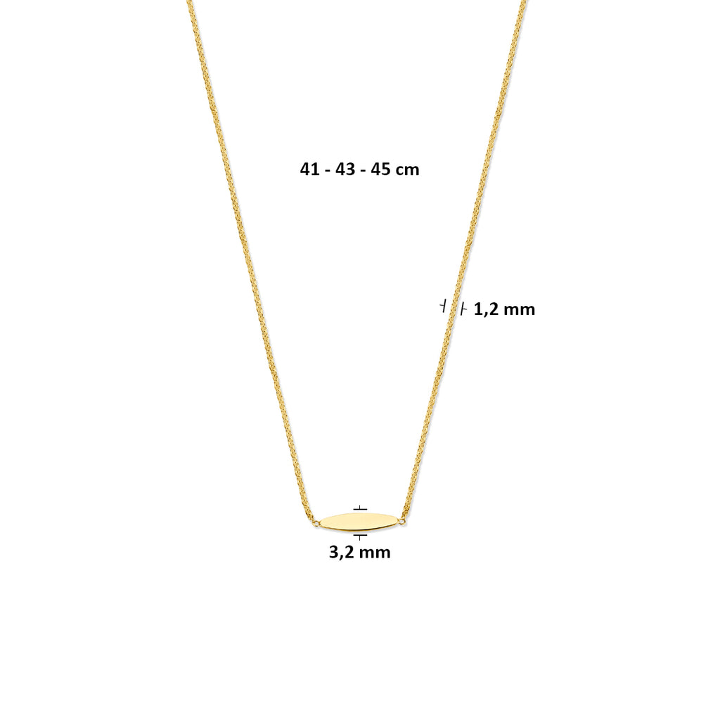9k collier 41 - 43 - 45 cm 9K geel