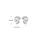 Ohrstecker Zirkonia poliert/matt 10,5 mm Silber rhodiniert