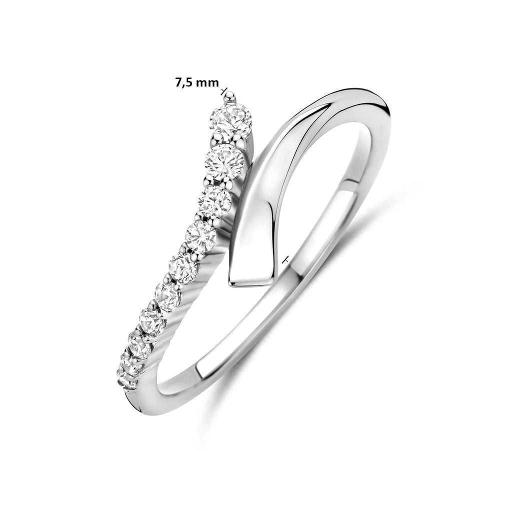 Ring Zirkonia Silber rhodiniert