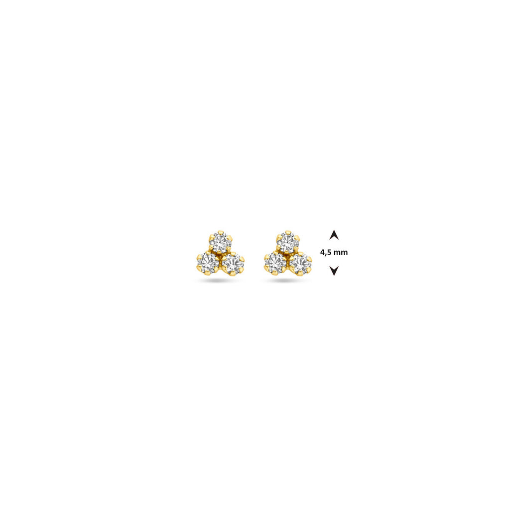 Ohrstecker Zirkonia 4,5 mm 14K Gelbgold