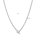 Halskette Marine runde Röhre 3,9 mm 42 cm Knebelverschluss rhodiniertes Silber