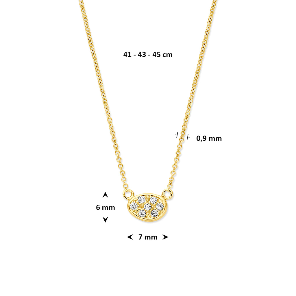 collier diamant 0.07ct h si 41 - 43 - 45 cm 14K geelgoud