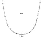 collier zirkonia poli/mat 5,1 mm 45 cm zilver gerhodineerd