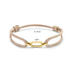 Armband satinbeige 13 - 26 cm 14K Gold mit Kautschuk/Nylon/Leder