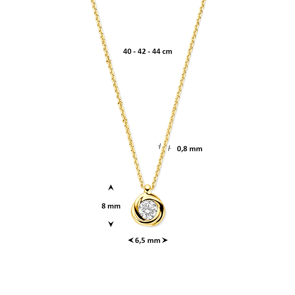 Zirkonia-Halskette 40 - 42 - 44 cm 14K Gelbgold