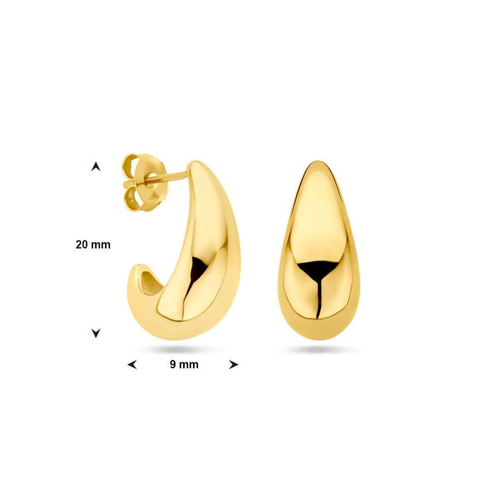 stekeroorringen 1 micron zilver verguld (geel)