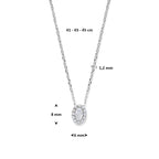 Zirkonia-Halskette 41 - 43 - 45 cm Silber rhodiniert