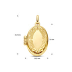 medaillon ovaal gravure 17 mm 14K geelgoud - ovaal