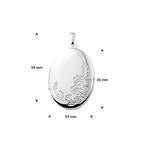 medaillon gravure 26 mm zilver gerhodineerd